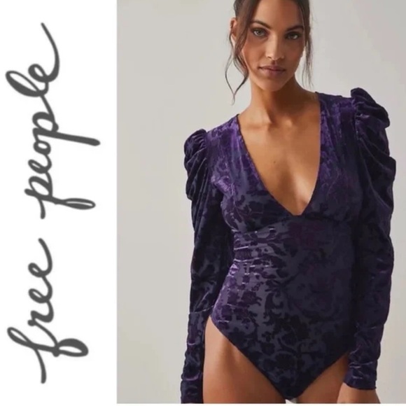 Free People Tops - Free People Intimately Magic Hour Velvet Burnout Bodysuit